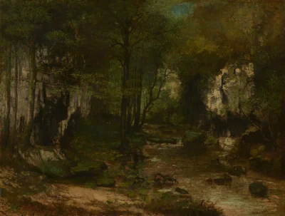 The Stream (Le Ruisseau du Puits-Noir; vallée de la Loue) — Gustave Courbet (1855) — oil on canvas, National Gallery of Art, Washington