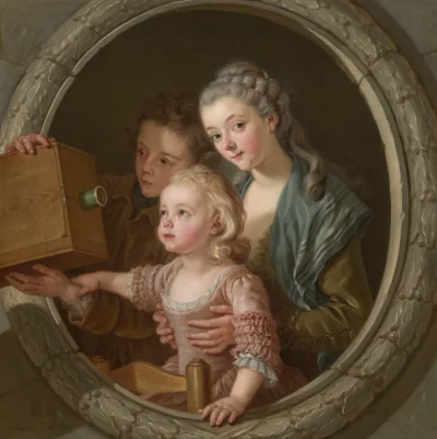 La Chambre obscure — Charles Amédée Philippe Van Loo (1764) — oil on canvas, National Gallery of Art, Washington