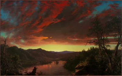 Crépuscule dans la wilderness — Frederic Edwin Church (1860) — oil on canvas, Cleveland Museum of Art