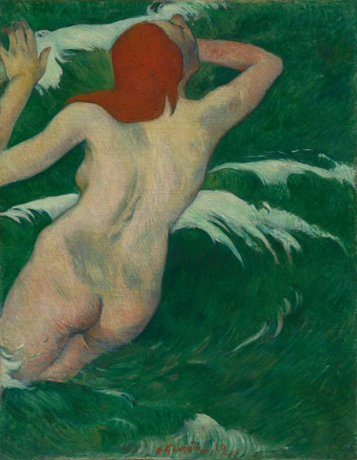Image représentative du courant Primitivisme : Dans les vagues — Paul Gauguin