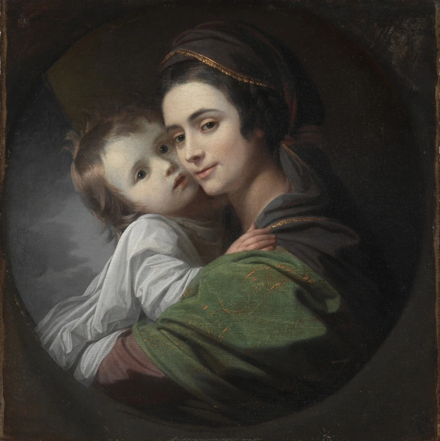 Elizabeth Shewell West et son fils Raphael — Benjamin West (1765) — oil on canvas, Cleveland Museum of Art