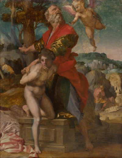 Le Sacrifice d'Isaac — Andrea del Sarto (1522) — oil on wood, Cleveland Museum of Art