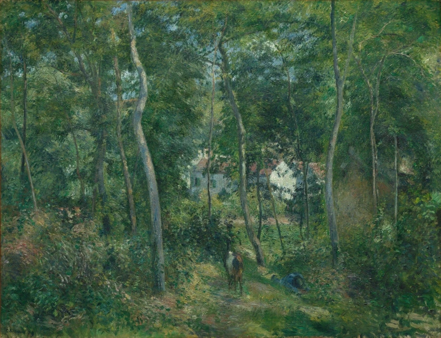 Bord du bois près de L'Hermitage, Pontoise — Camille Pissarro (1879) — oil on fabric, Cleveland Museum of Art