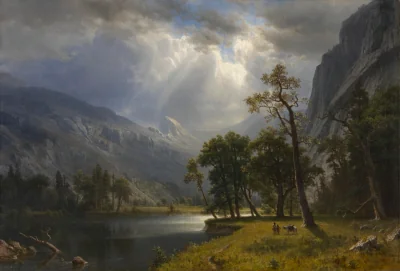 Mont Starr King, Yosemite — Albert Bierstadt (1866) — oil on canvas on panel-back stretcher, Cleveland Museum of Art