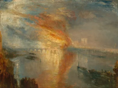 L'Incendie des Chambres des Lords et des Communes, 16 octobre 1834 — Joseph Mallord William Turner (1835) — oil on canvas, Cleveland Museum of Art
