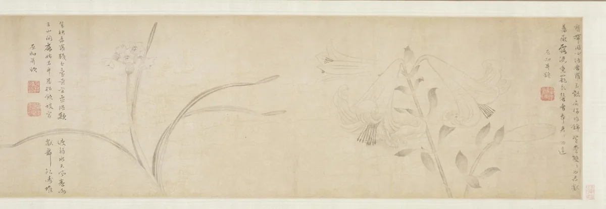 Ink Flowers — Zhao Yong (1361) — Handscroll; ink on paper, Cleveland Museum of Art