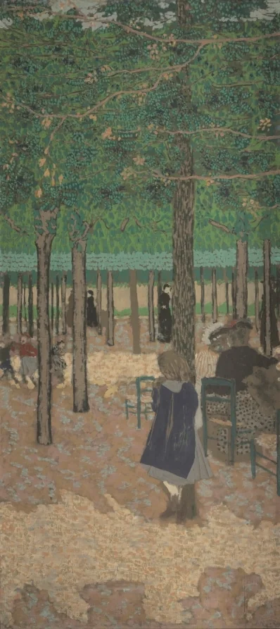 Sous les arbres (tiré de « Les Jardins publics ») — Édouard Vuillard (1894) — distemper on fabric, Cleveland Museum of Art