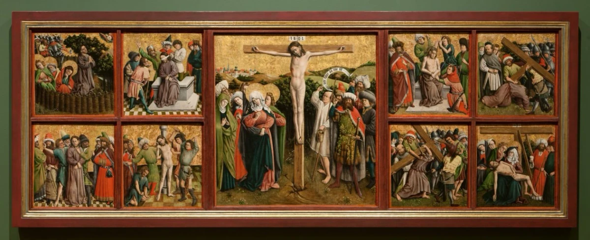 Retable avec La Passion du Christ — Master of the Schlägl Altarpiece (1440) — oil and gold on wood, Cleveland Museum of Art
