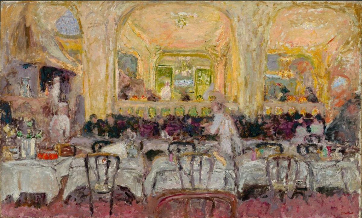 Café Wepler — Édouard Vuillard (1908) — oil on fabric, Cleveland Museum of Art