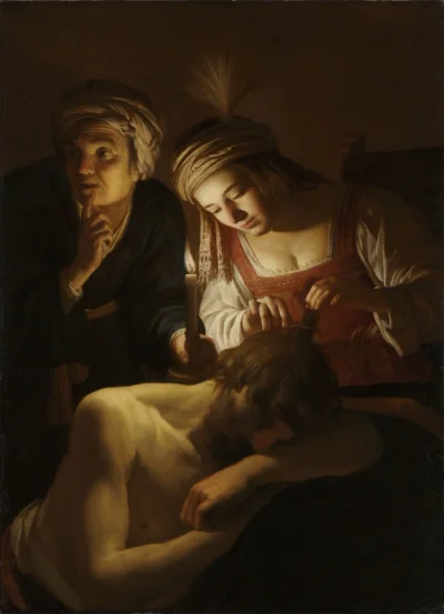 Samson et Dalila — Gerrit van Honthorst (1615) — oil on canvas, Cleveland Museum of Art