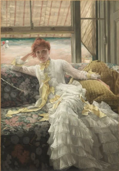 Bord de mer (Juillet : Spécimen d'un portrait) — James Tissot (1878) — oil on fabric, Cleveland Museum of Art
