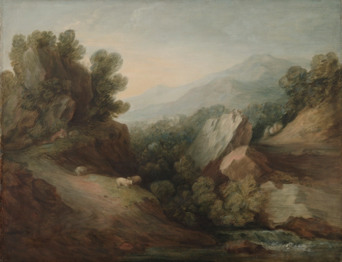 Paysage rocheux et boisé avec un vallon et une écluse