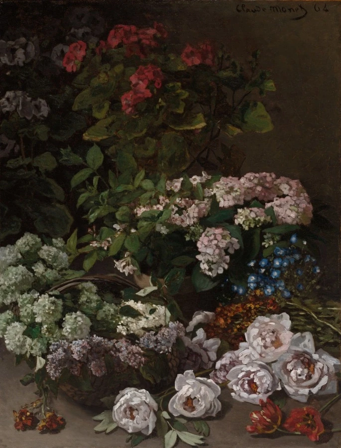 Fleurs de printemps — Claude Monet (1864) — oil on fabric, Cleveland Museum of Art