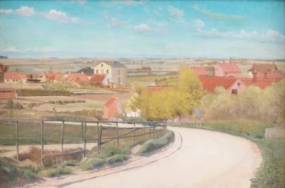 Udsigt fra en vej i udkanten af Næstved — L.A. Ring (1893) — Olie på lærred, Sal 228