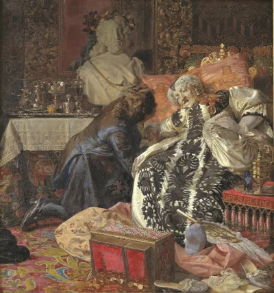 Dronning Sophie Amalies død — Kristian Zahrtmann (1882) — Olie på lærred, Sal 223