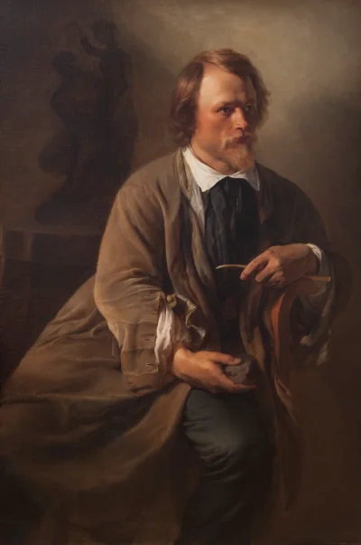 Billedhuggeren Jens Adolf Jerichau, kunstnerens ægtefælle — Elisabeth Jerichau Baumann (1846) — Olie på lærred, Statens Museum for Kunst