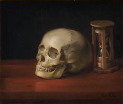 Dødningehoved og timeglas — C.A. Jensen (1714) — Olie på lærred, Statens Museum for Kunst