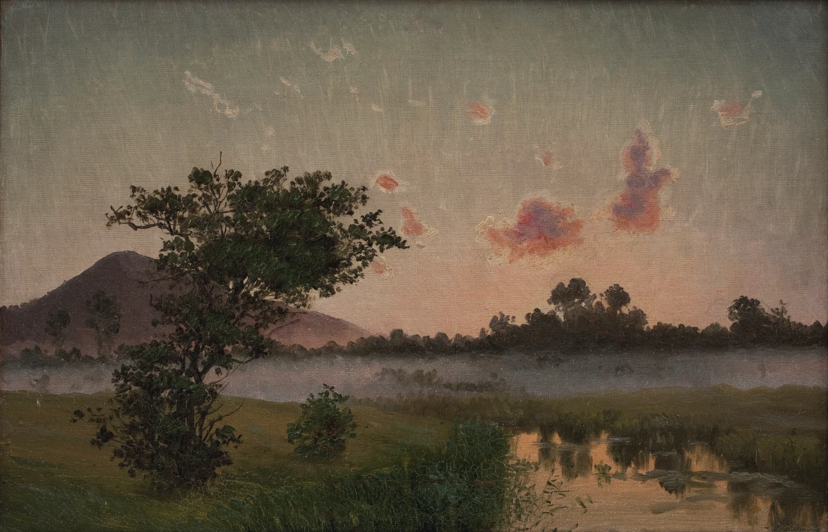 Sommeraften ved Ry — Vilhelm Kyhn (1873) — Olie på lærred, Statens Museum for Kunst