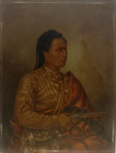 Ta-do-udo-sa (Prairie Chicken) — Ta Do Udo Sa, Shindler, Antonion Zeno, Prairie Chicken (1880) — Paintings, Smithsonian