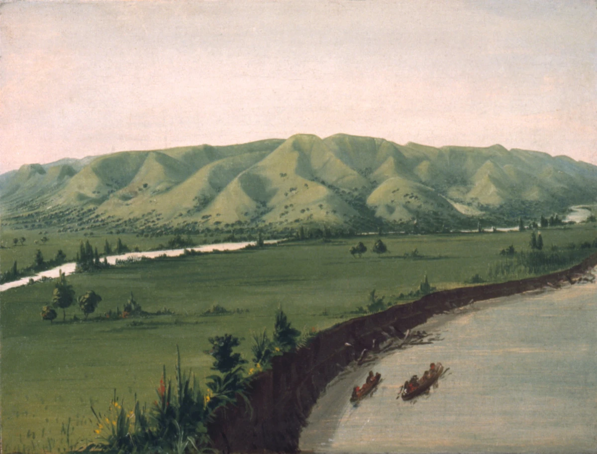 Falaises de Nishnabottana, à 1070 miles de St. Louis — Catlin, George (1830) — Paintings, Smithsonian