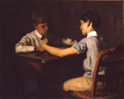 Joueurs de dames — Anshutz, Thomas (1890) — Paintings, Smithsonian